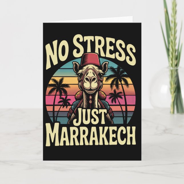 Just Marrakech Camel Sunset Morocco Trip Marrakesh Karte (Vorderseite)