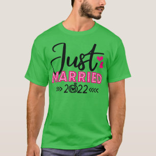 Just Married 2022 Wedding Flitterwochen Groom Brid T-Shirt