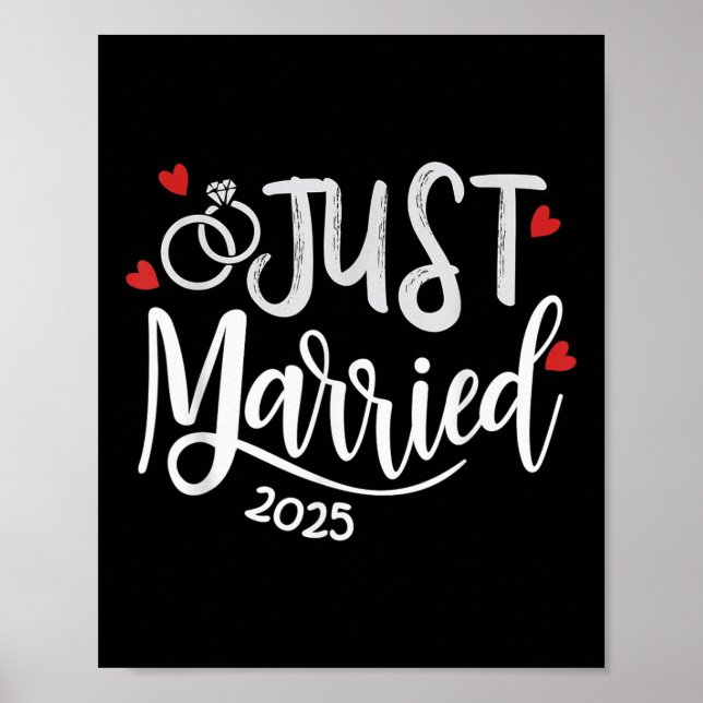 Just Married 2025 - Bride &amp; Groom Wedding Ring Poster (Vorne)