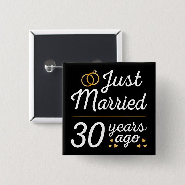 Just Married 30 Years Button (Vorne & Hinten)