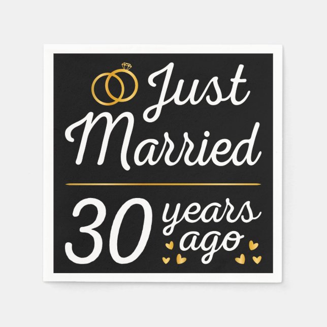 Just Married 30 Years Serviette (Vorderseite)