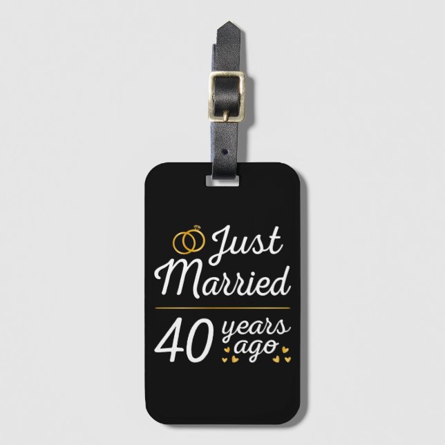 Just Married 40 Years Ago II Gepäckanhänger (Vorderseite Vertikal)