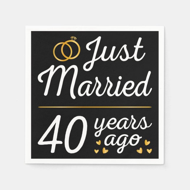 Just Married 40 Years Ago II Serviette (Vorderseite)