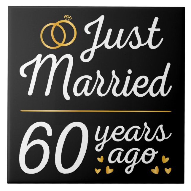 Just Married 60 Years Ago II Fliese (Vorderseite)