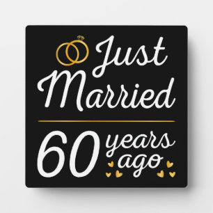 Just Married 60 Years Ago II Fotoplatte