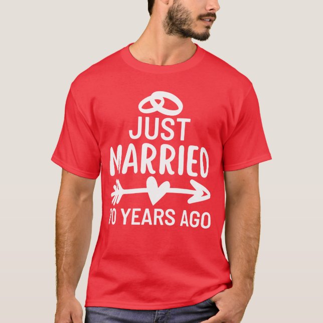 Just Married 70 Years Ago Wedding Anniversary fami T-Shirt (Vorderseite)