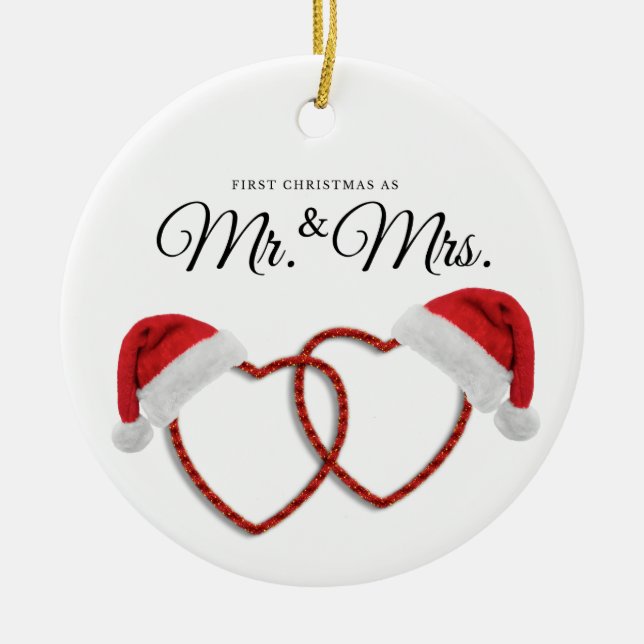 Just Married a Christmas Ornament New Weds Herz (Vorne)