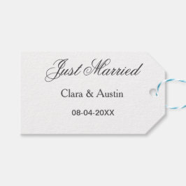Just Married add couple name date year wedding sim Geschenkanhänger