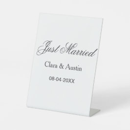 Just Married add couple name date year wedding sim Sockelschild