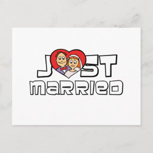 Just Married Ankündigungspostkarte