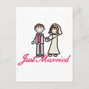 Just Married Ankündigungspostkarte