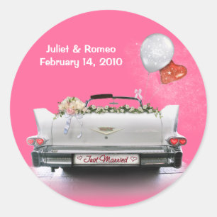 Just Married (anpassbar) Runder Aufkleber