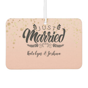 Just Married Benutzerdefiniertes Foto Autolufterfrischer