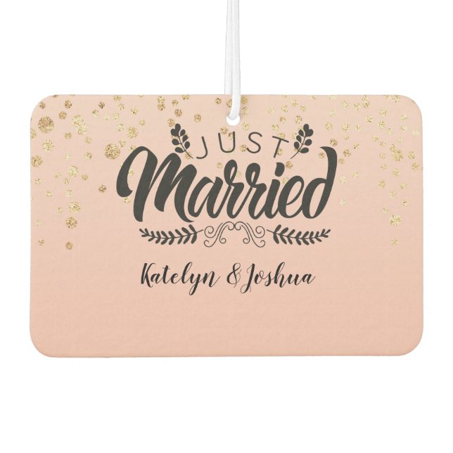 Just Married | Benutzerdefiniertes Foto Autolufterfrischer (Vorderseite)