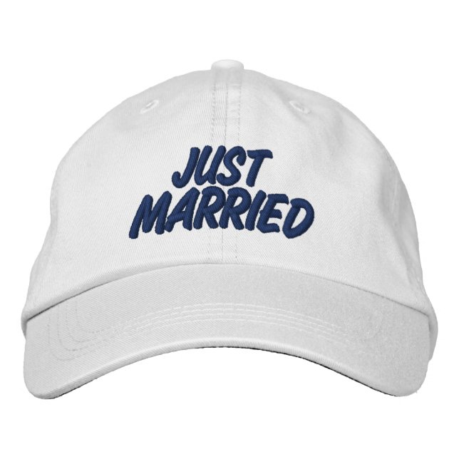 Just Married Bestickte Baseballkappe (Vorderseite)