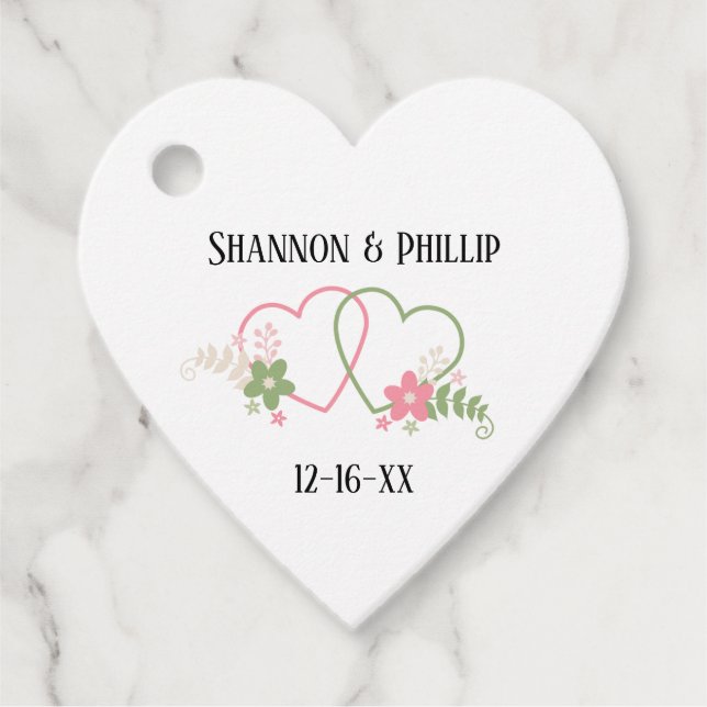 Just Married Bride & Groom Names Wedding Date Geschenkanhänger (Vorderseite)