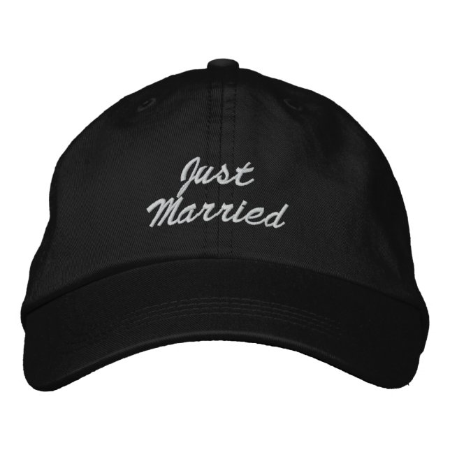 Just Married Cap Bestickte Baseballkappe (Vorderseite)