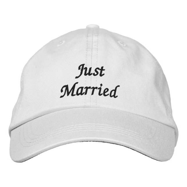 Just Married Cap Bestickte Baseballkappe (Vorderseite)