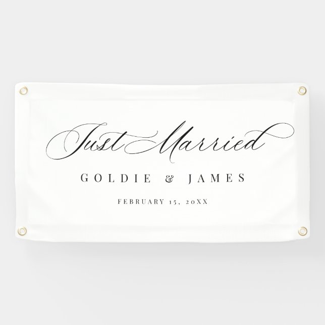 Just Married Car Banner Empfang Dekoration Signatu (Horizontal)
