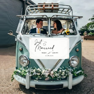 Just Married Car Banner   Niedliche Hochzeitsdekor