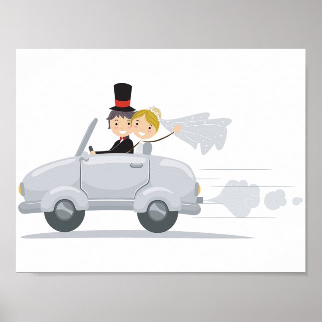 Just Married Car Poster (Vorne)