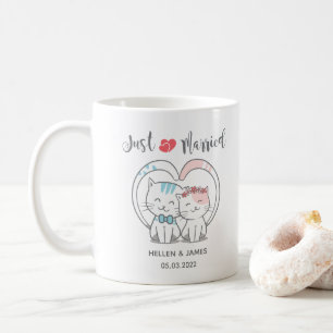 Just Married Cat Wedding Kaffeetasse