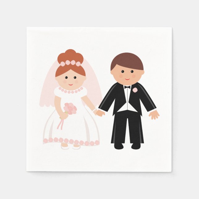 Just Married Couple Paper Napkins Serviette (Vorderseite)