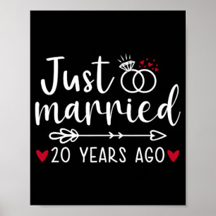 Just Married Couples Funny Husband Ehefrau 20. Ann Poster