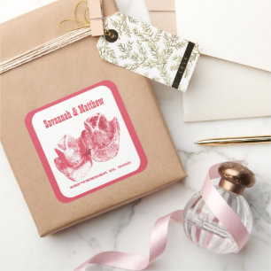 Just Married Cowboy CowGirl Hats Wedding Sticker