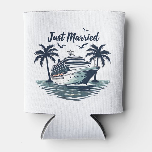 Just Married Cruising Summer Wedding Husband Ehefr Dosenkühler (Vorderseite)