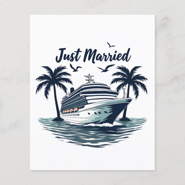 Just Married Cruising Summer Wedding Husband Ehefr Flyer (Vorne)