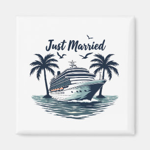 Just Married Cruising Summer Wedding Husband Ehefr Magnet