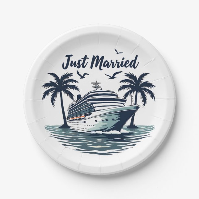 Just Married Cruising Summer Wedding Husband Ehefr Pappteller