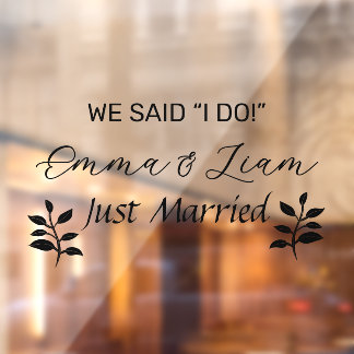 Just Married Custom Massage Fensteraufkleber