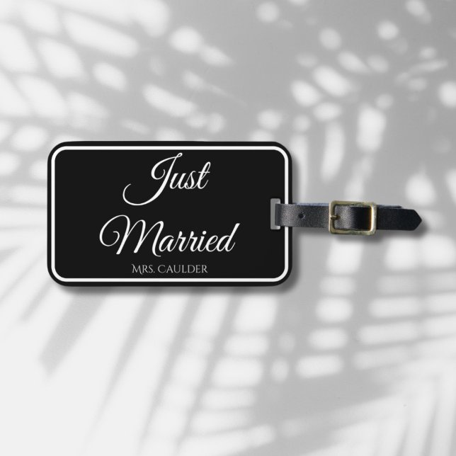 Just Married Custom Wedeymoon Geschenk - Gepäckanhänger (Custom Just Married Luggage Tag)
