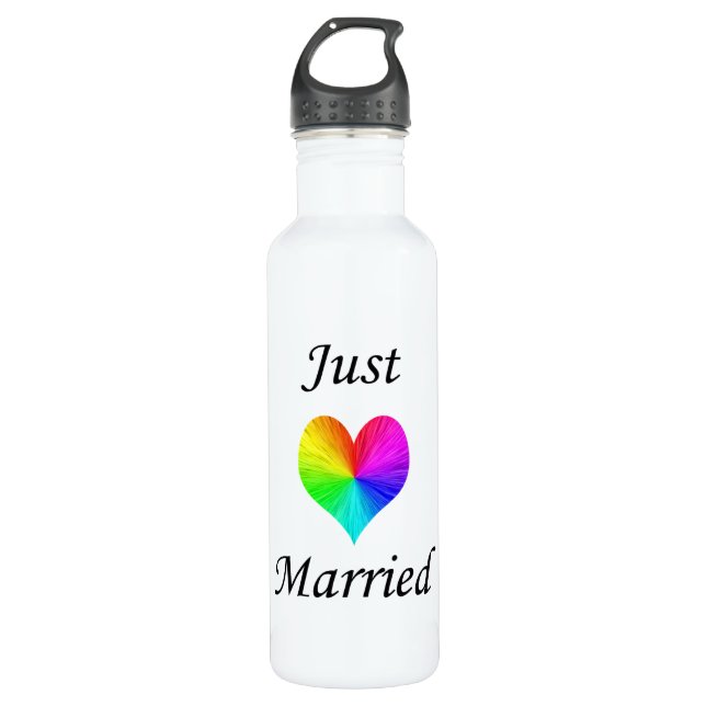 Just Married Edelstahlflasche (Vorderseite)