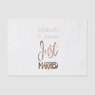 Just Married Elegant Gold Typografy Wedding Gesche Seidenpapier