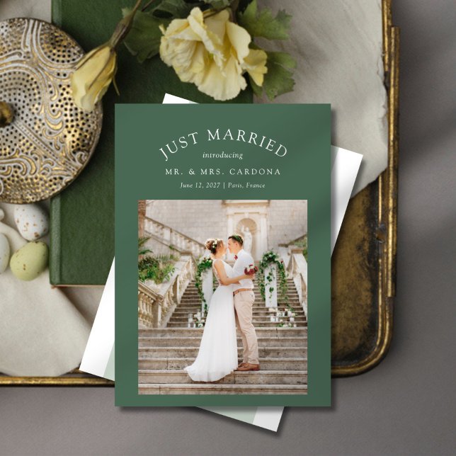 Just Married Elopement Hochzeitsankündigung Foto Ankündigung (Von Creator hochgeladen)