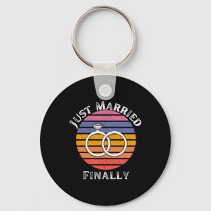 Just Married Endlich Verheiratete Funny Bride Groo Schlüsselanhänger