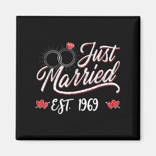 Just Married Est 1969 Husband Ehefrau 56. Wedding Magnet