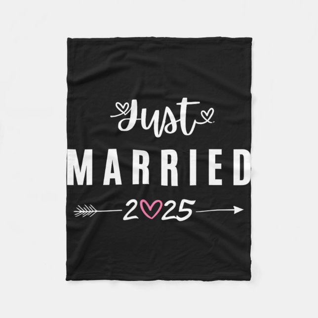 Just Married Est 2025 Flitterwochen Hochzeitspaare Fleecedecke (Vorderseite)