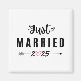 Just Married Est 2025 Flitterwochen Hochzeitspaare Magnet