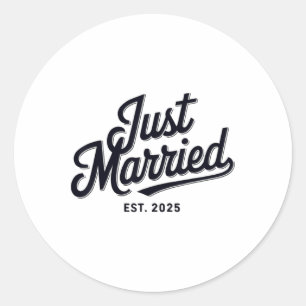 Just Married Est 2025 Hochzeit Ehefrau Mr. and Mrs Runder Aufkleber