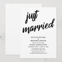 "Just Married" - Fett-Script-Hochzeitsempfang