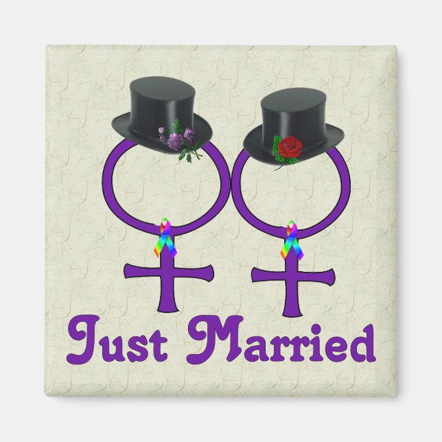 Just Married Formal Lesbian Magnet (Vorne)