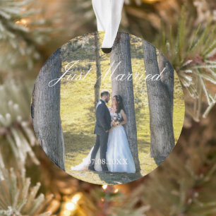 Just Married Foto Ornament