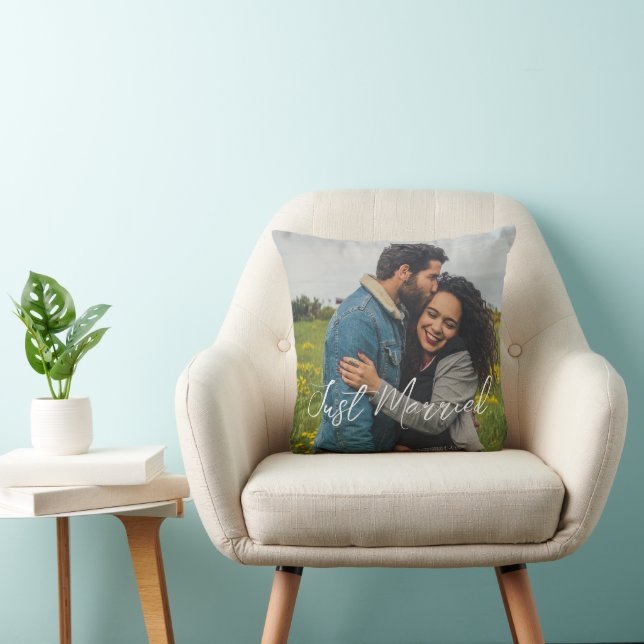 Just Married Foto Pillow Kissen (Stuhl )