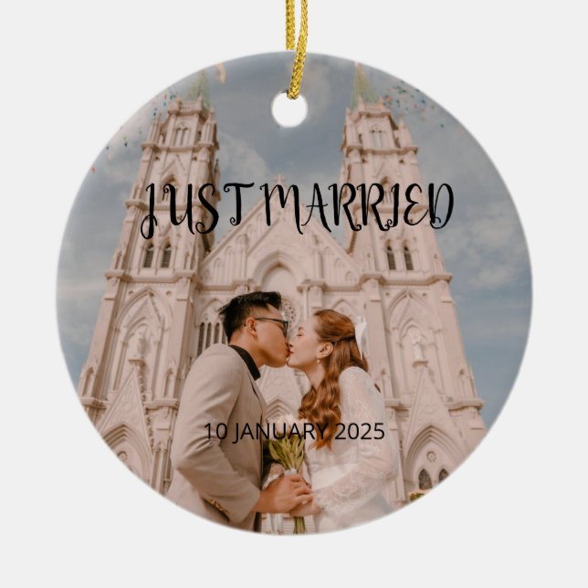 Just Married Gastgeschenk Hochzeit Ornament Gesche (Vorne)