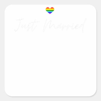 Just Married Gay Wedding LGBTQ Lesbian Bride Gay Quadratischer Aufkleber