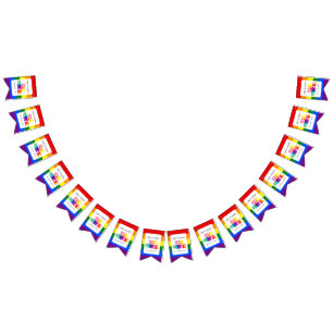 Just Married Gay Wedding Party Pride Rainbow LGBTQ Wimpelkette